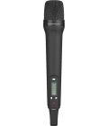 Hand-held microphone with integrated multifrequency transmitter, 863.1-864.9 MHz